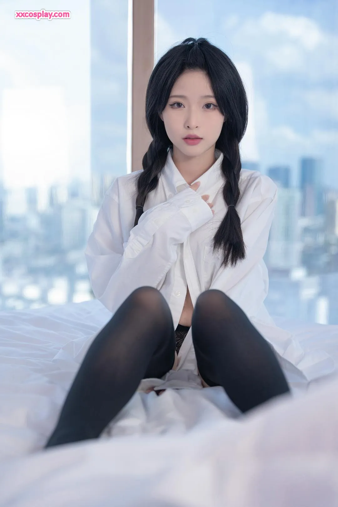 Yuno Shimizu: Seductive Shirt & Lace Lingerie